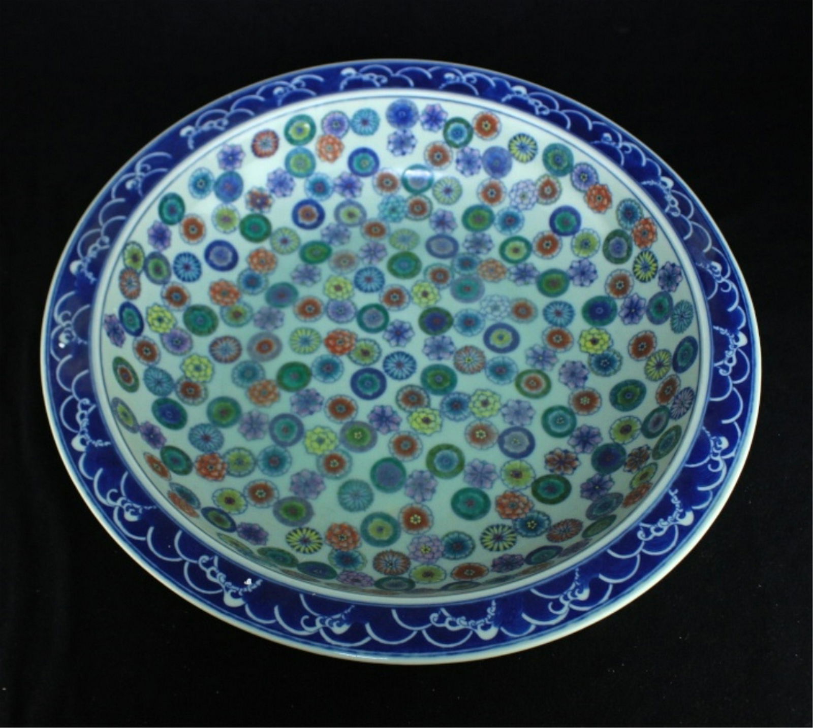 Large Chinese Qing Porcelain DouCai Flower Plate (1 of 7)