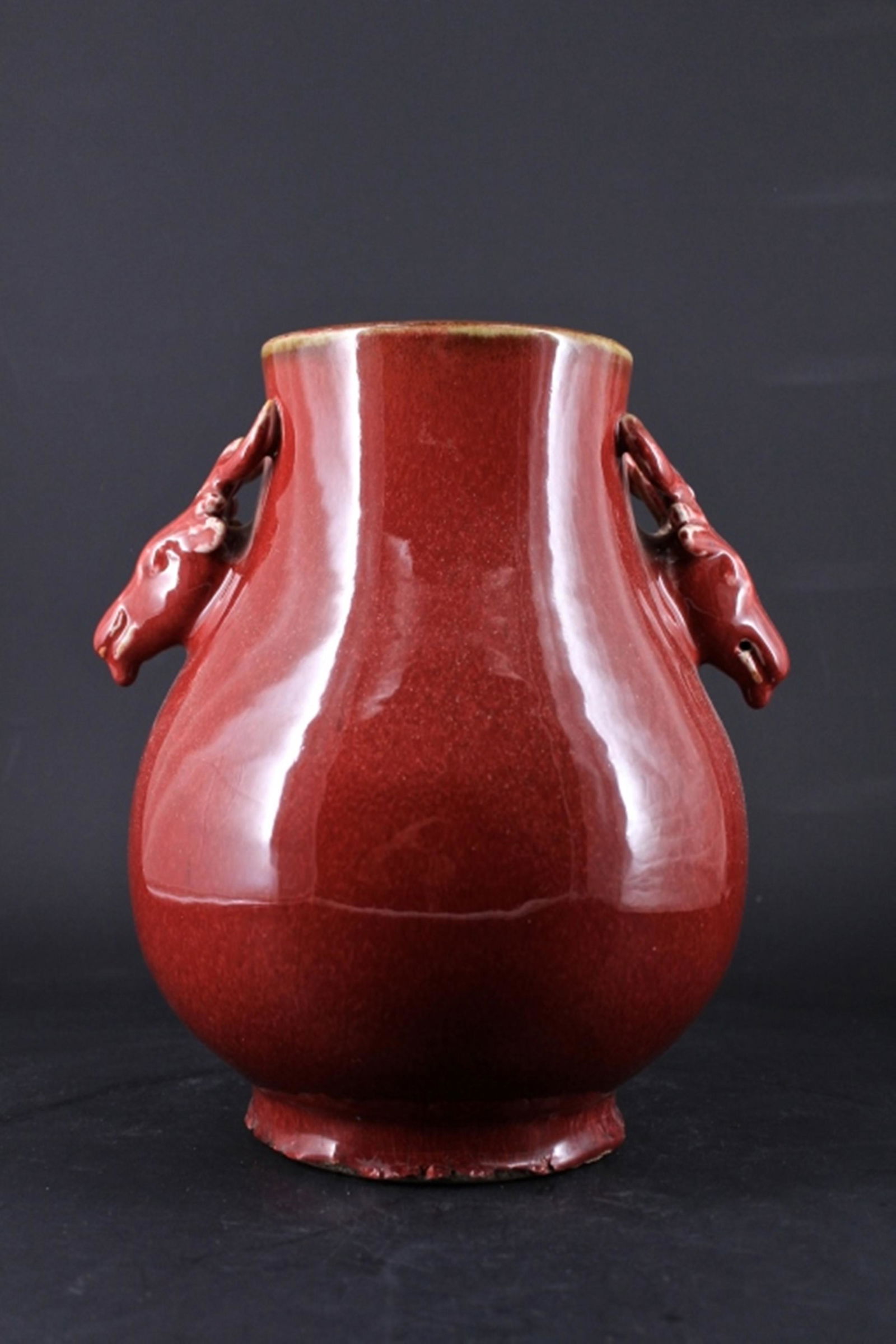 Qing Porcelain Red Glaze Vase (1 of 4)