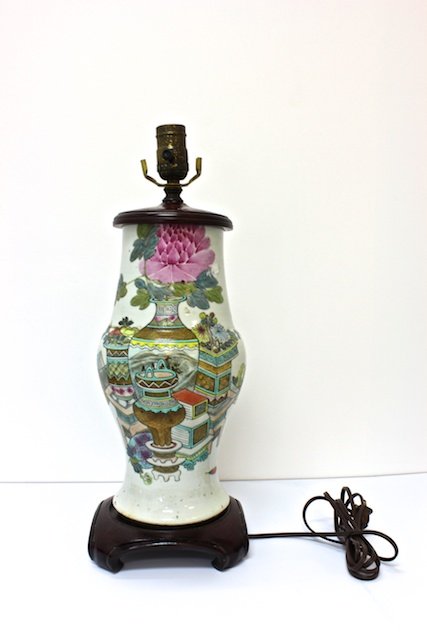 Chinese ceramic lamp vase