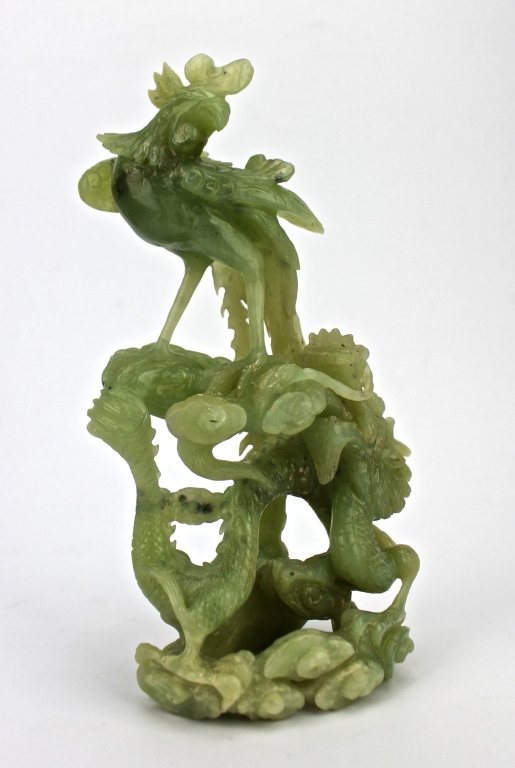 Chinese Light Green Hand Carved Jade Figurine