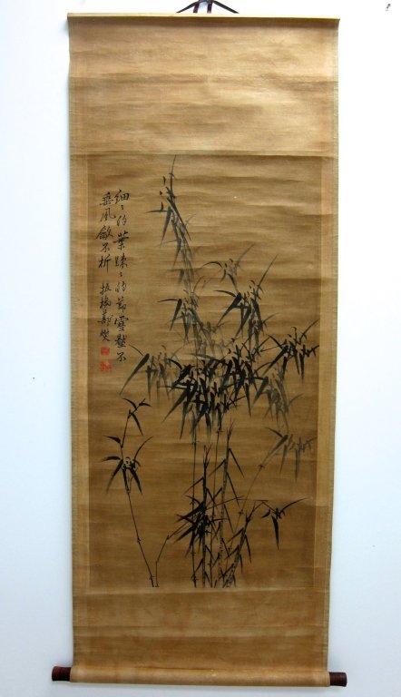 Old Chinese Scroll Painting By Zheng Ban Qiao: Old Chinese Scroll Painting By Zheng Ban Qiao 58 x 23"