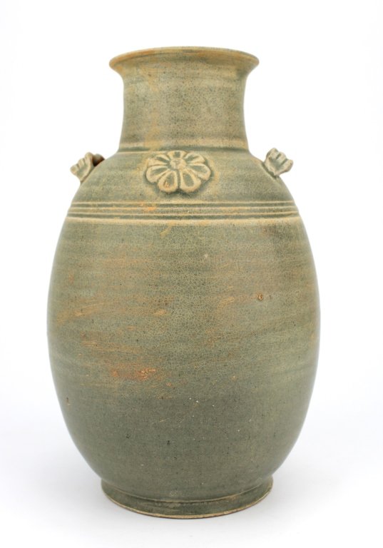 Chinese Song Dynasty Yue Yao Vase: An old round baulistic vase - unglazed Dimension 7 3/4" H x 4 1/2"