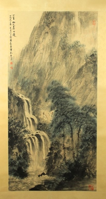 Chinese Scrolled Painting Signed by Fu Bao Shi: Chinese Scrolled Painting Signed by Fu Bao Shi 80 x 25 1/4"