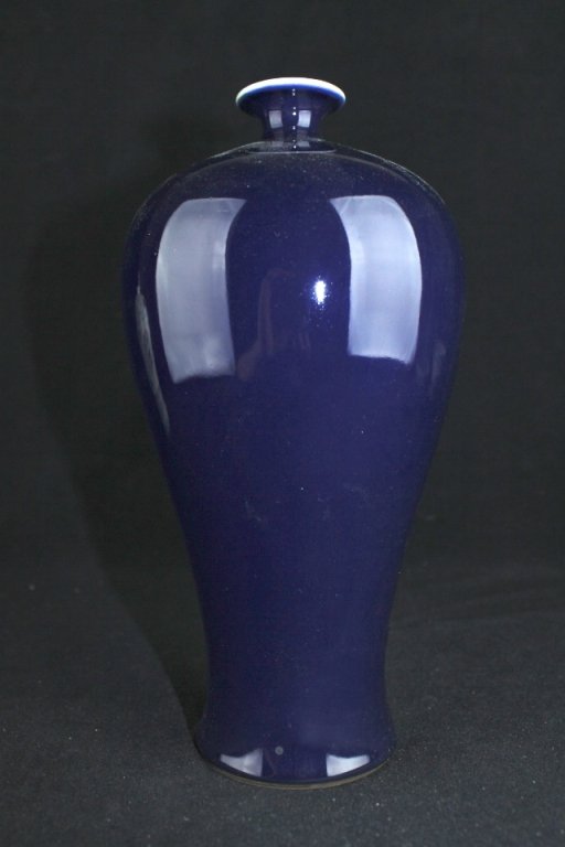 Chinese Qing Porcelain Blue Glaze Vase (1 of 4)