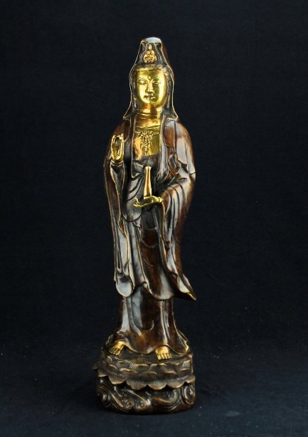 Large Chinese Bronze Guanyin Figure (1 of 7)