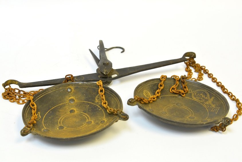 A Turkish Iron Balance Scale: A Turkish Iron Balance Scale, appx. 11 in. W.
