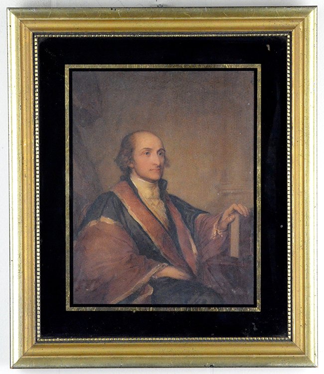 American, 19th Century, Chief Justice John Jay: American, 19th Century, Chief Justice John Jay, after Gilbert Stuart, Watercolor and gouache on paper, mounted on board, 9 x 7 inches (sight).