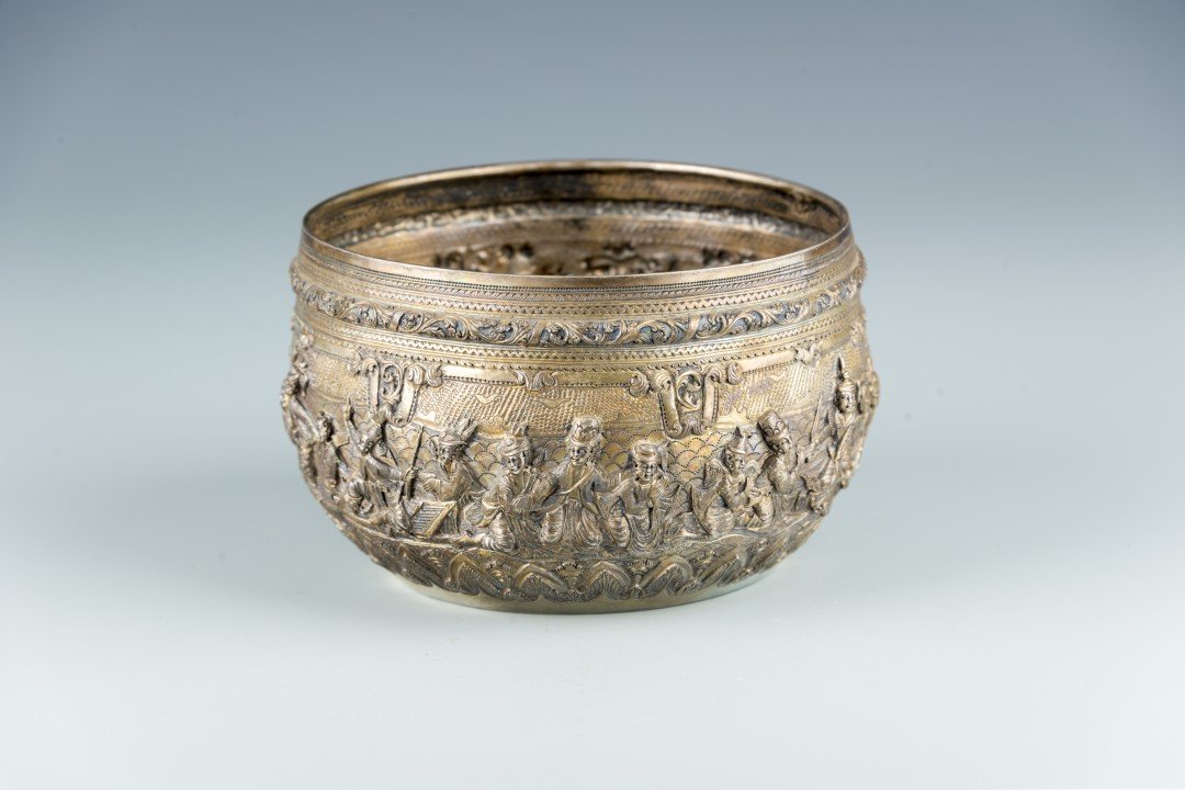 A Silver Thai Repousse Bowl (1 of 6)