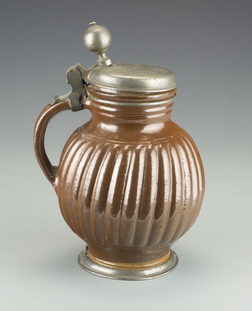 A Ceramic Beer Stein with Brown Glaze (1 of 7)