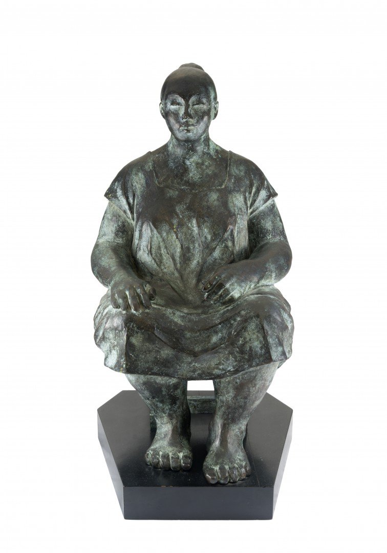 F Castro Pacheco (Mexican, 1918-2013) Bronze Woman (1 of 5)