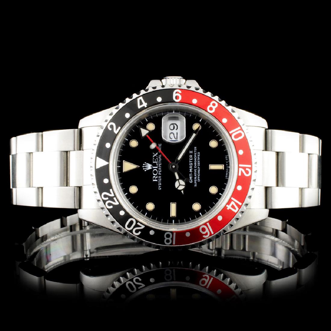Rolex SS GMT-Master II Coke 16710 Wristwatch: Estimated Retail Replacement Value: $17,800.00Ref: BAS24000Item no.: ARXZ-024Specification:Documents: Appraisal Report Model: GMT-MASTER II 16710Case Measurement: 40mm Movement: Perpetual, Self-windin