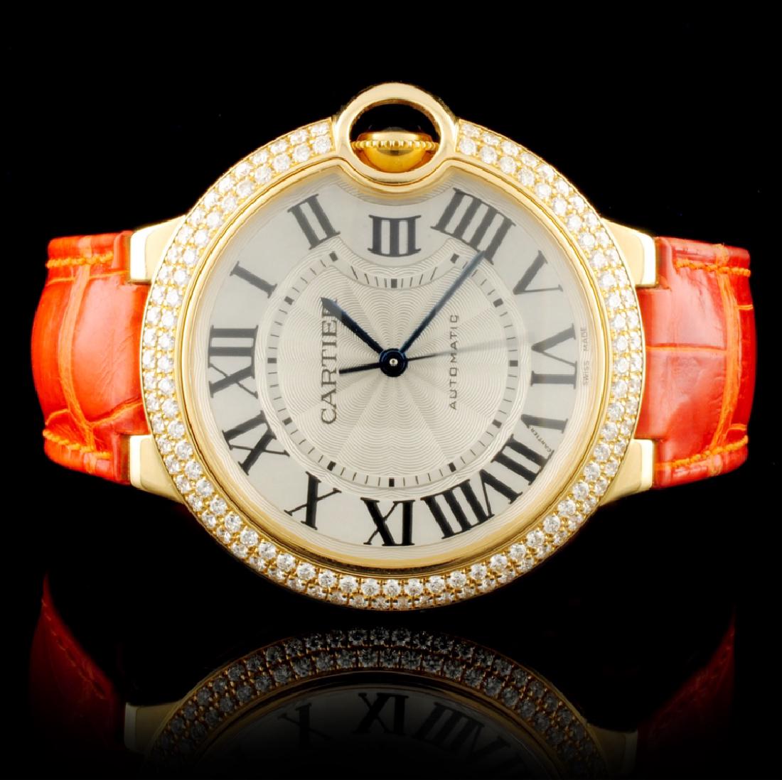 Cartier Ballon Bleu 18K YG Diamond 36MM Watch: Estimated Retail Replacement Value: $39,800.00 Ref: WAG84000 Item no.: ARXAA-0031 Specification: Documents: Appraisal Report Model: Montre Ballon Bleu Cartier Case Diameter: 36mm Movement: Automatic M