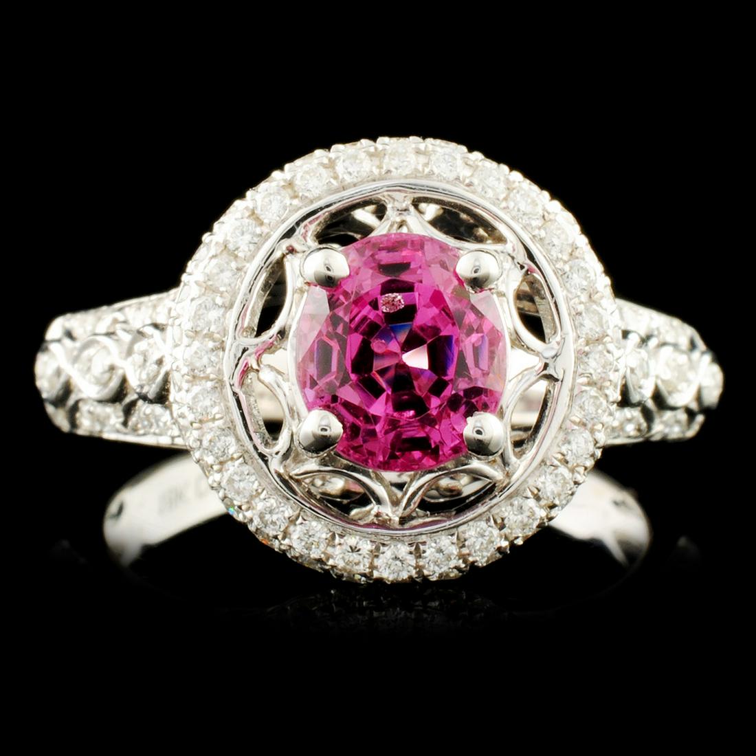 18K Gold 1.69ct Spinel & 0.47ctw Diamond Ring: Estimated Retail Replacement Value: $7,392.00 Ref: WAG5224 Item no.: FA2057325011-BR6085ASP Specification: Gold Content: Solid 18K White Gold Weight of Item: 6.20 grams Size: 7 Country Made: U.S.A Mai