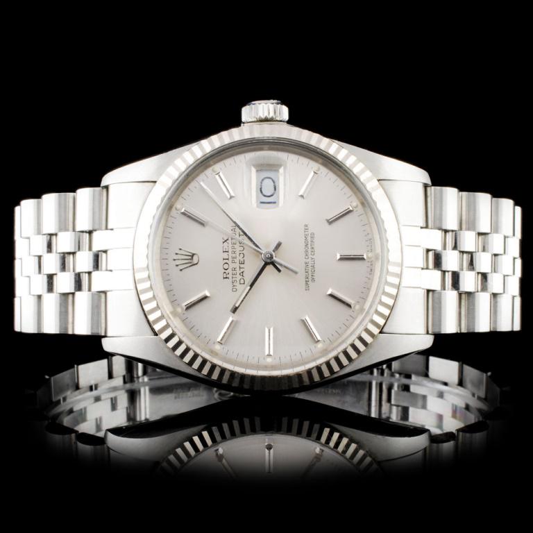 Rolex Stainless Steel DateJust 36mm Wristwatch: Estimated Retail Replacement Value: $9,800.00 Ref: WAG14000 Item No.: ARXR008 Specification: Model: DateJust Oyster Perpetual Movement: Perpetual, Self Winding Chronometer Function: Instantaneous Date