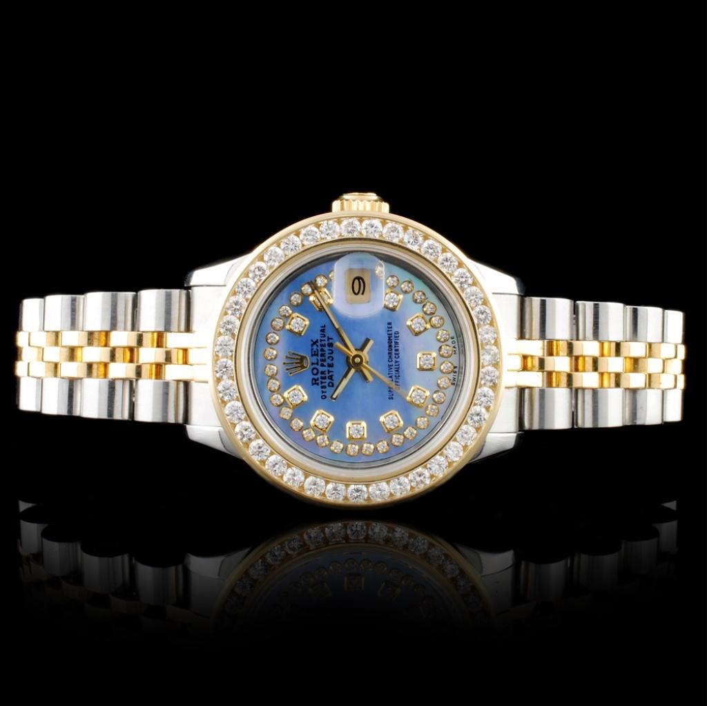 Rolex DateJust 18K/SS Diamond Ladies Watch: Estimated Retail Replacement Value: $19,855.00 Ref: WAG16000 Item No.: ARXU-061 Specification: Model: DateJust Oyster Movement: Perpetual, Self Winding Function: Instantaneous Date Case Size: 26mm Cas