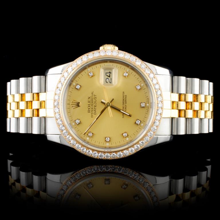 Rolex DateJust Diamond 36MM Wristwatch: Estimated Retail Replacement Value: $21,675.00 Ref: WAG18000 Item No.: ARXAA-0019 Specification: Model: DateJustMovement: Perpetual, Self WindingFunction: Instantaneous Quick Set DateCase Size: 36mmCa