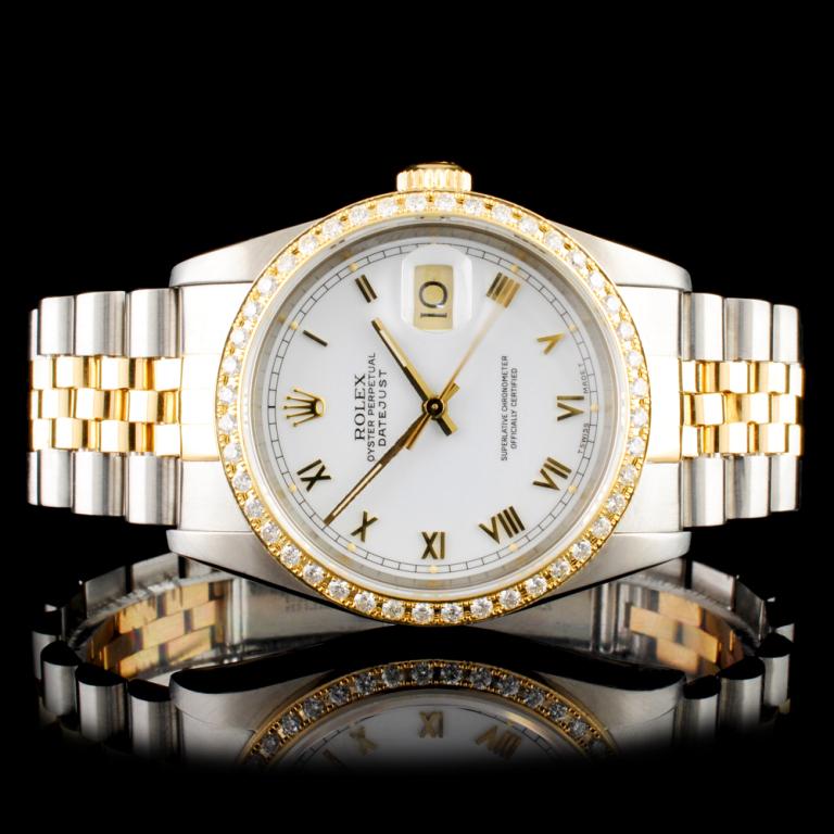 Rolex DateJust Diamond 36MM Wristwatch: Estimated Retail Replacement Value: $19,600.00 Ref: WAG18000 Item No.: ARXAA-0009 Specification: Model: DateJustMovement: Perpetual, Self WindingFunction: Instantaneous Quick Set DateCase Size: 36mmCa