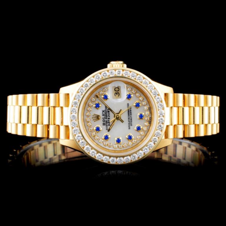 Rolex Presidential 1.50ct Diamond Ladies Watch: Estimated Retail Replacement Value: $36,000.00Ref: IRA32000Item No.: ARXU-024Specification:Model: DateJust PresidentialMovement: Perpetual, Self WindingFunction: DateCase Size: 26mmCase Material: 18K
