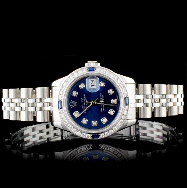 Rolex SS DateJust Diamond Ladies Watch: Estimated Retail Replacement Value: $15,750.00Ref: WAG14000Item No.: ARXF018Specification:Documents: Appraisal ReportModel: DateJust Oyster PerpetualWeight: 51.40 gramsMovement: Perpetual, Self Windin