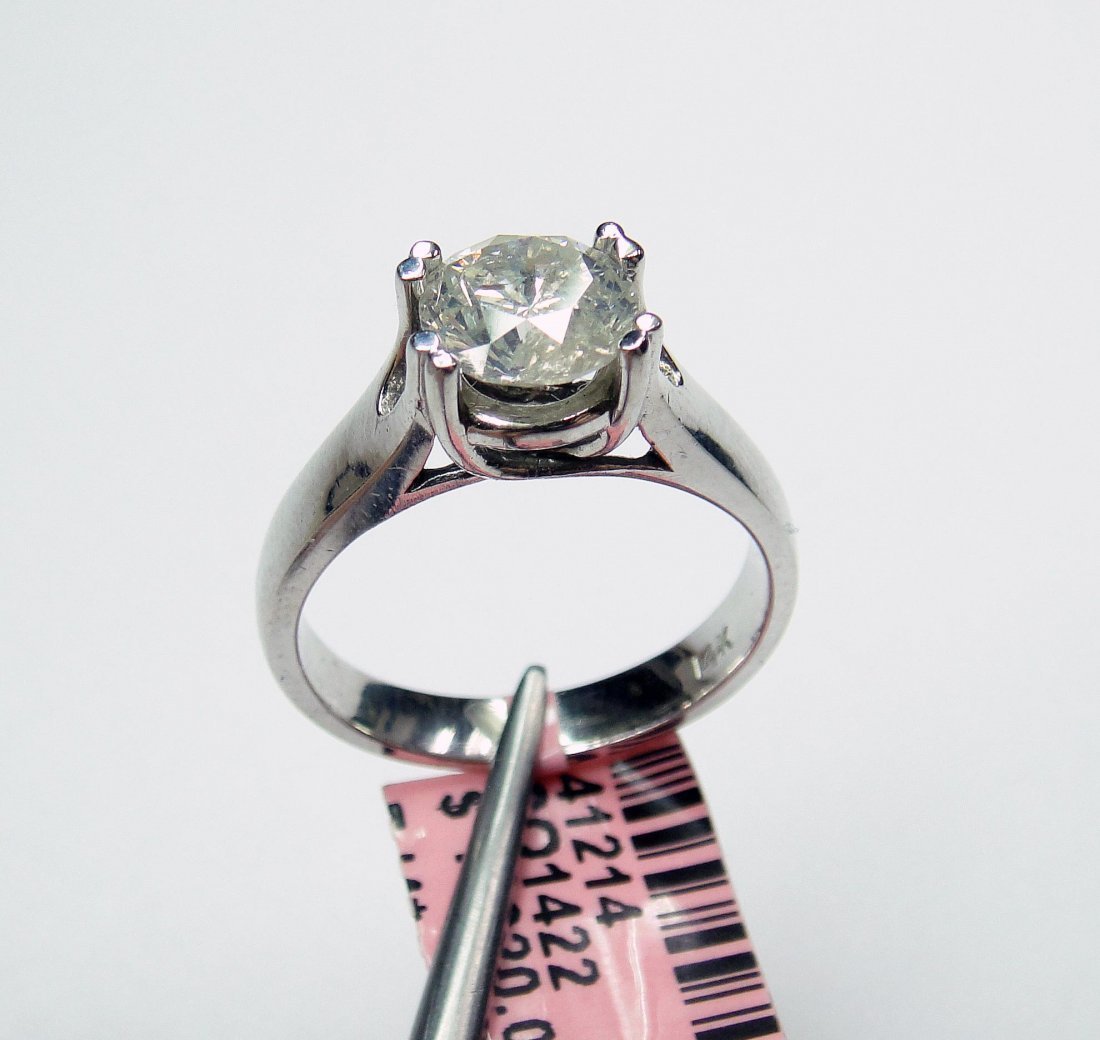 14KT White Gold, 1.53ctw Diamond Solitaire Ring.: 14KT White Gold, 1.53ctw Diamond Solitaire Ring. Certificate of Appraisal included. A 5000