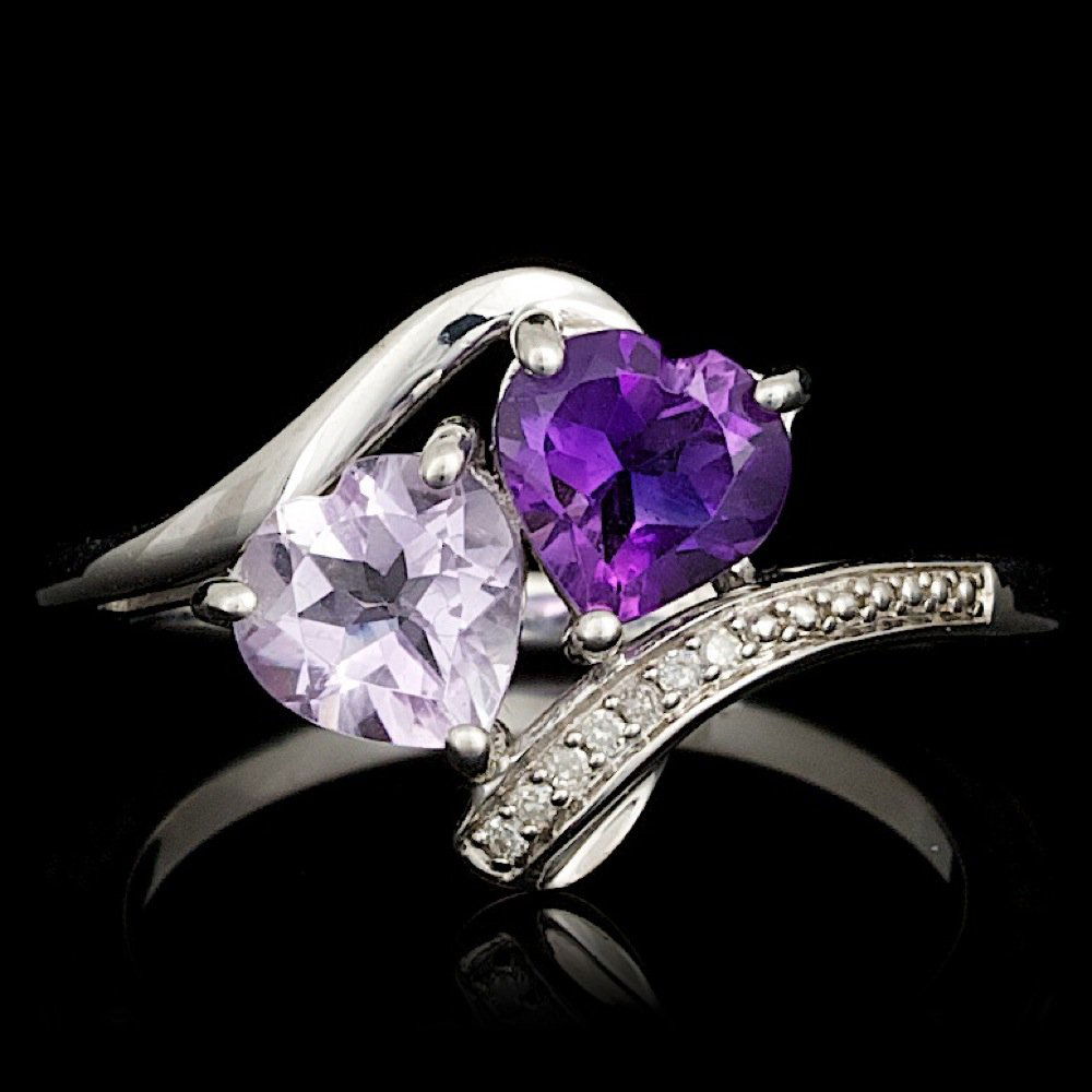 925 Sterling Silver Ct Amethyst 0.02ct Dia Ring: 925 Sterling Silver Ct Amethyst 0.02ct Dia Ring ****** Metal: .925, Sterling Silver / Total Item Weight: 3.0 grams / / Main Stone: Amethyst / Color: Purple / Treatment: None / Clarity: Type 2 / Cut: V