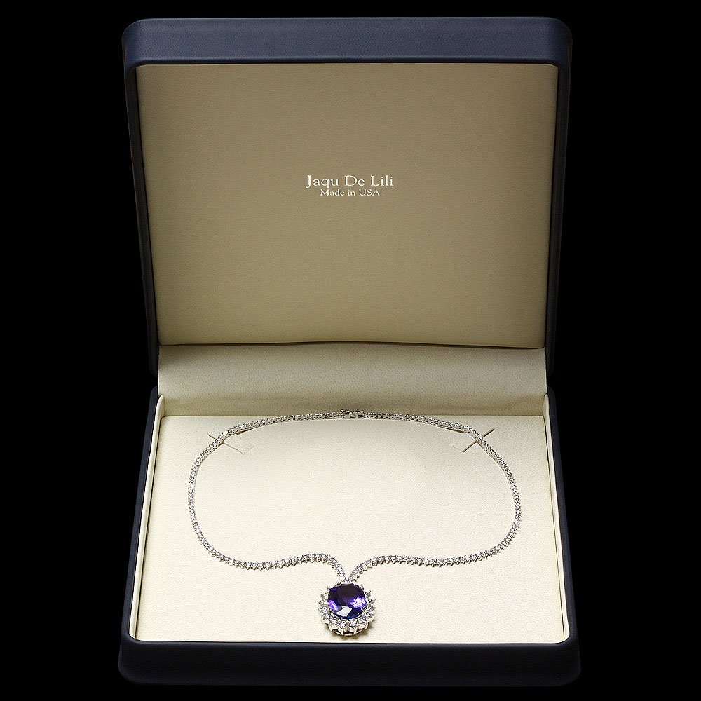 18k Gold 18.50ct Tanzanite 12ct Diamond Necklace - 5