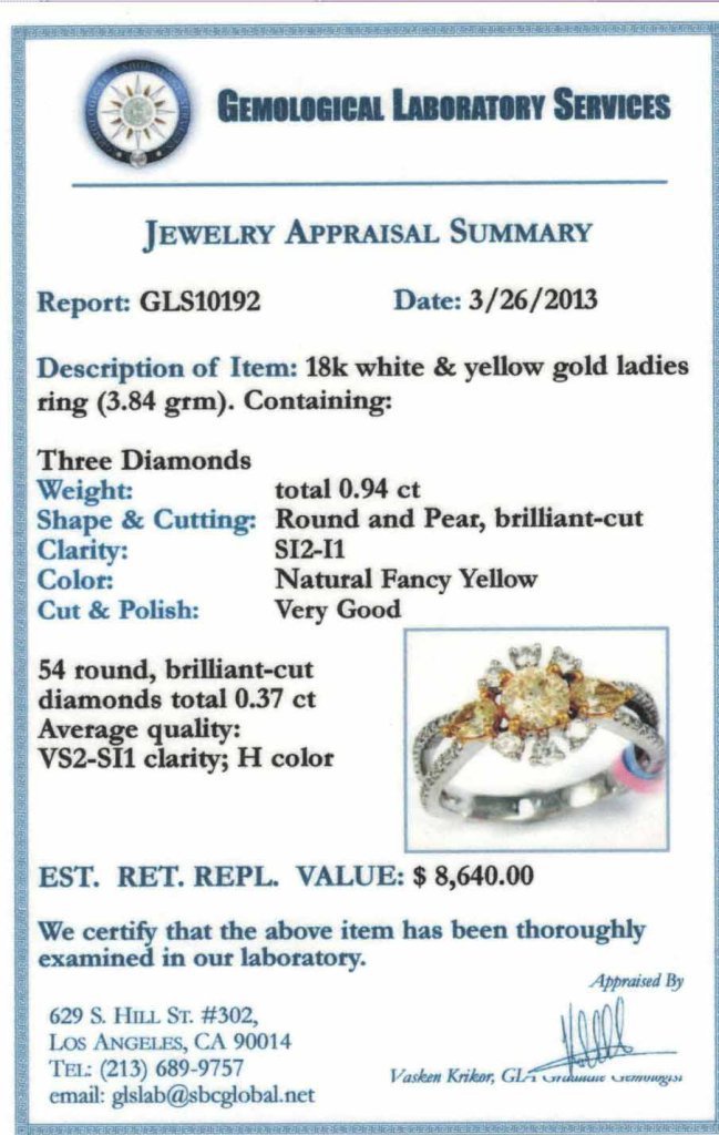 18KT White Gold, 1.31ctw Fancy/White Diamond Ring - 4