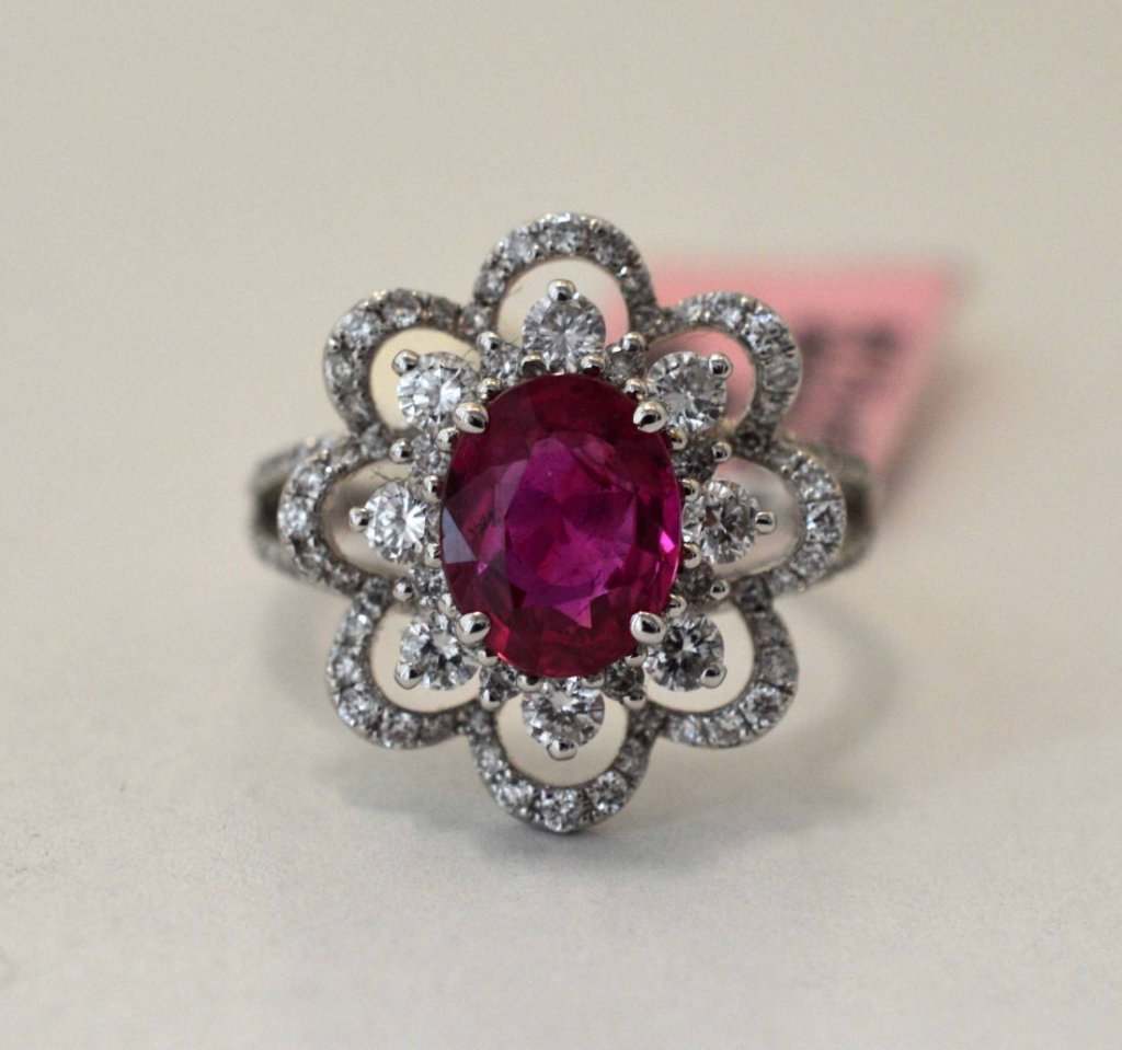 18KT Gold, 2.03ct Ruby & 0.98ct Diamond Ring