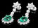 14k Gold 4ct Emerald 3.20ct Diamond Earrings - 2