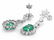 14k Gold 4ct Emerald 3.20ct Diamond Earrings - 3