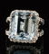 14K Gold, 13.36CT Natural Aquamarine & Diamond Ring