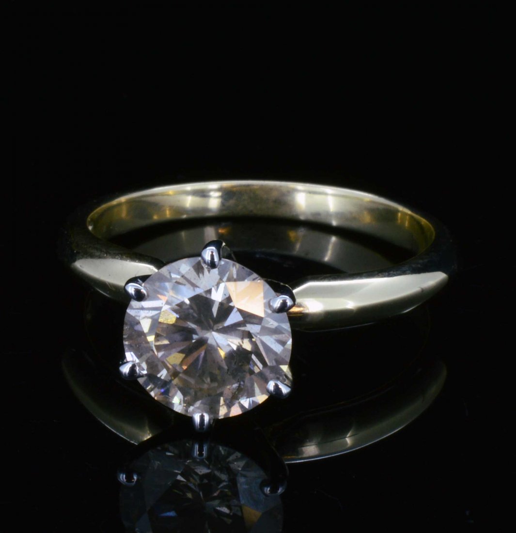 14K Gold, 1.01CT Diamond Solitaire Ring: 14K Gold, 1.01CT Natural Round Brilliant Cut Diamond Solitaire, Clarity: SI1, Color: I A7600