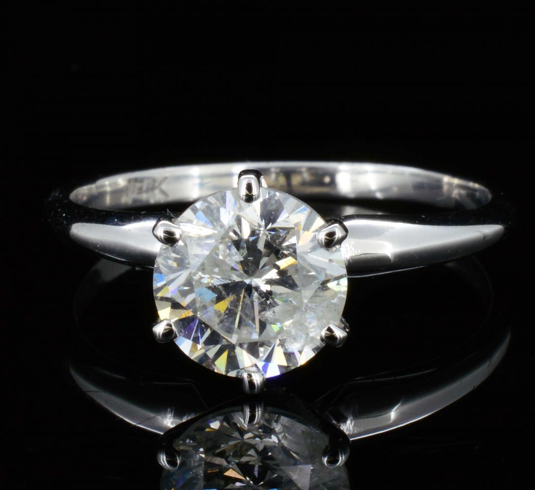14K Gold, 1.50CT Natural Diamond Solitaire Ring: 14K White Gold, 1.50CT Round Shape Natural Diamond Solitaire Ring. Clarity: SI3. Color: H. A 11592