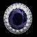 14K White Gold 13.5ct Sapphire & 0.80ct Diamond Ring