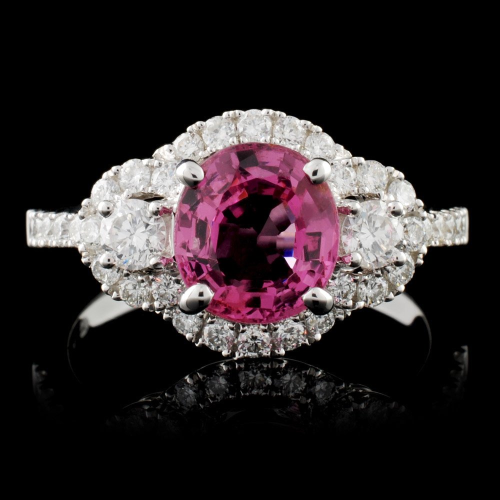 18K White Gold 1.81ct Spinel & 0.64ct Diamond Ring: Estimated Retail Replacement Value: $9,600.00Ref: WAG3840Item no.: FA2053399023-BR6344ASPGold Content: 18K White GoldWeight of Item: 4.25 gramsSize: 7Main Gemstone: Natural SpinelShape: Oval cutQuanti