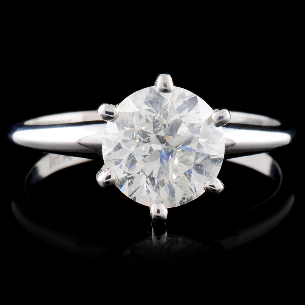 14K White Gold 1.51ct Diamond Solitaire Ring: Estimated Retail Replacement Value: $31,550.00 Ref: WAG12620 Item no.: FA2053933026-SO1628 Gold Content: Solid 14K White Gold Weight of Item: 2.00 grams Main Gemstone: Natural Diamond Quantity: 1 coun