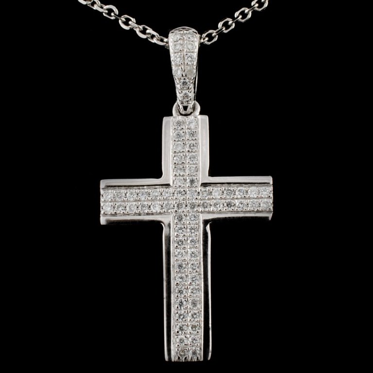 14K White Gold 0.19ctw Diamond Cross Pendant: Estimated Retail Replacement Value: $3,100.00Ref: WAG1240Item no.: FA2053933034-PD3983AGold Content: Solid 14K White GoldWeight of Item: 5.00 gramsMain Gemstone: Natural DiamondQuantity: 74 countsShap