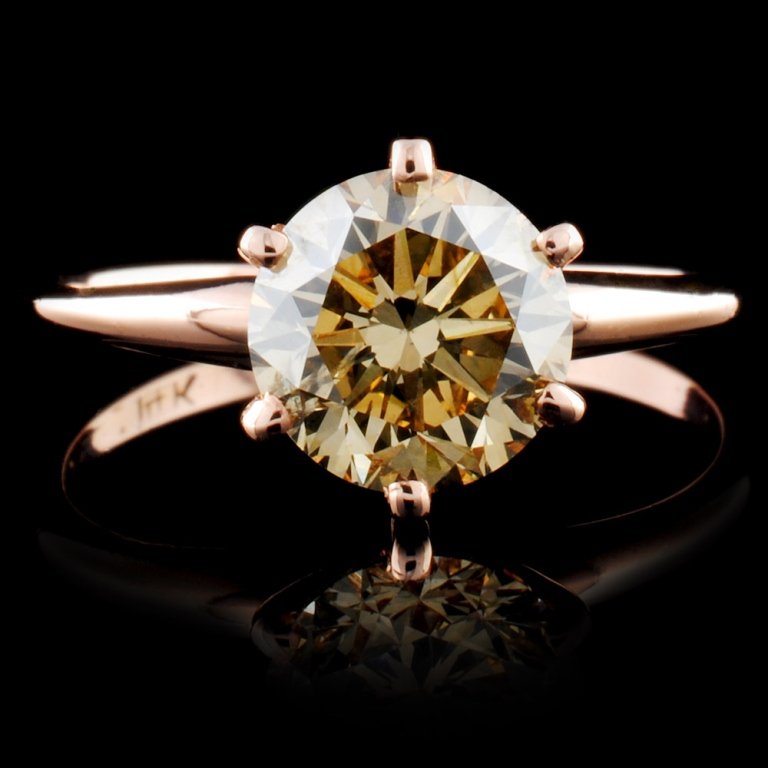 14K Rose Gold 1.70ct Solitaire Diamond Ring: Estimated Retail Replacement Value: $32,250.00 Ref: WAG12900 Item no: FA2054255011-SO1644 Specification: Gold Content: 14K Rose Gold Weight of Item: 2.00 grams Country Made: USA Main Gemstone: Natural