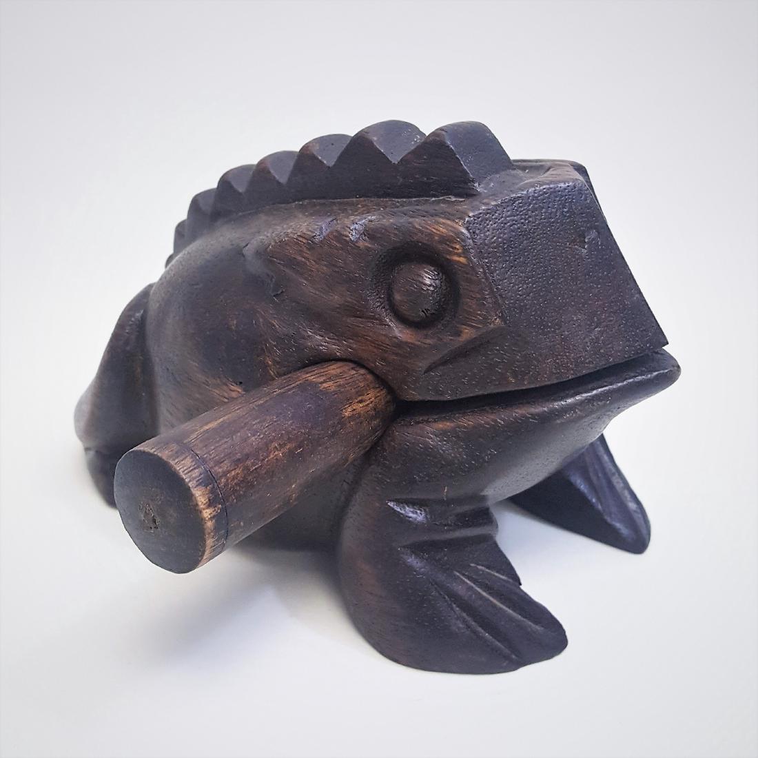 A vintage carved oriental Buddhist wood drum Muyu (1 of 7)