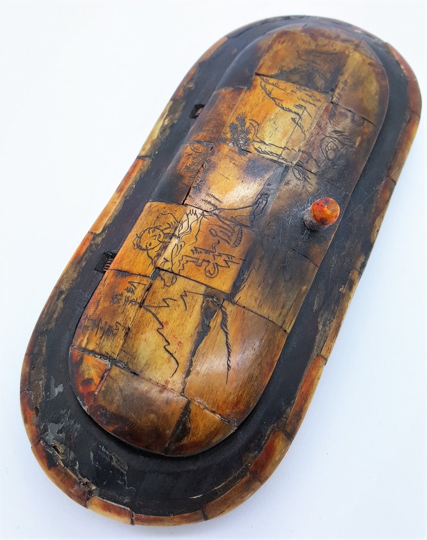 Vintage Chinese inlaid Scrimsha eyeglass box (1 of 4)