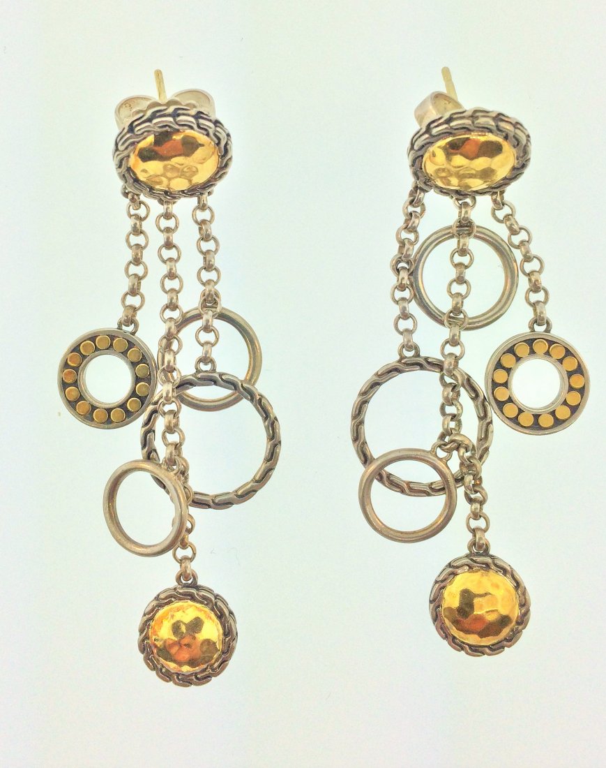 A John Hardy Dangle Earrings 22k Yellow Gold & 925 (1 of 5)