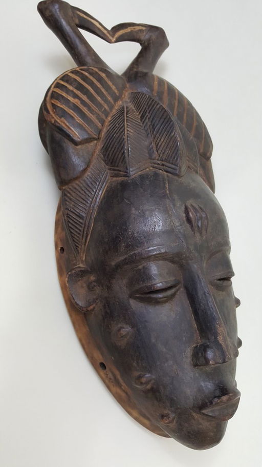 A West African Baule Tribe Large Wooden Female Mask