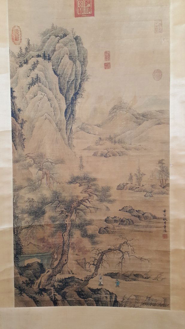 A Chinese Scroll Painting of Landscape after ancient (1 of 3)