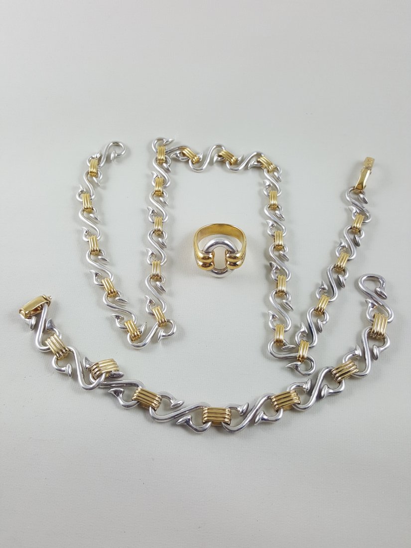 A 3 piece Set Signed TANE Gold and Sterling Silver (1 of 4)