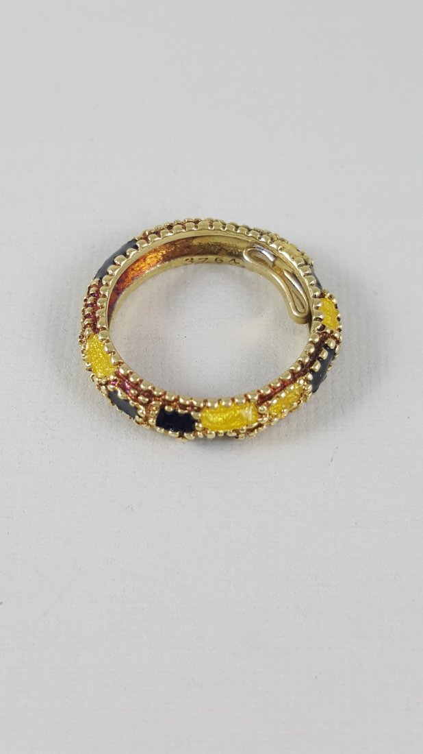 A Signed 18K Yellow Gold Cartier Enameled Band Ring (1 of 4)