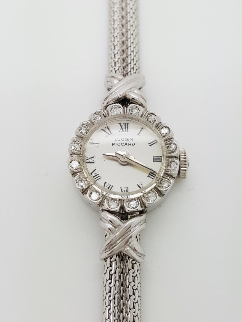 A vintage Lucien Piccard 14k ladies diamond wrist watch (1 of 6)