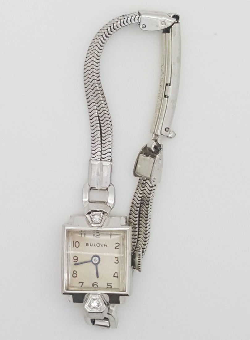 A Bulova 14k white gold ladies 30’s vintage wrist watch (1 of 6)