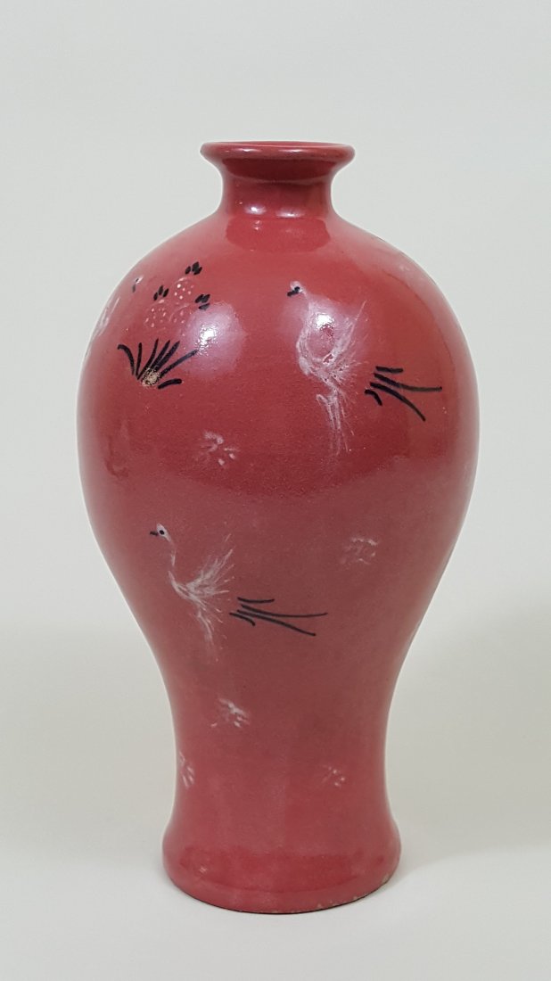 A Song red glaze meiping vase (1 of 6)