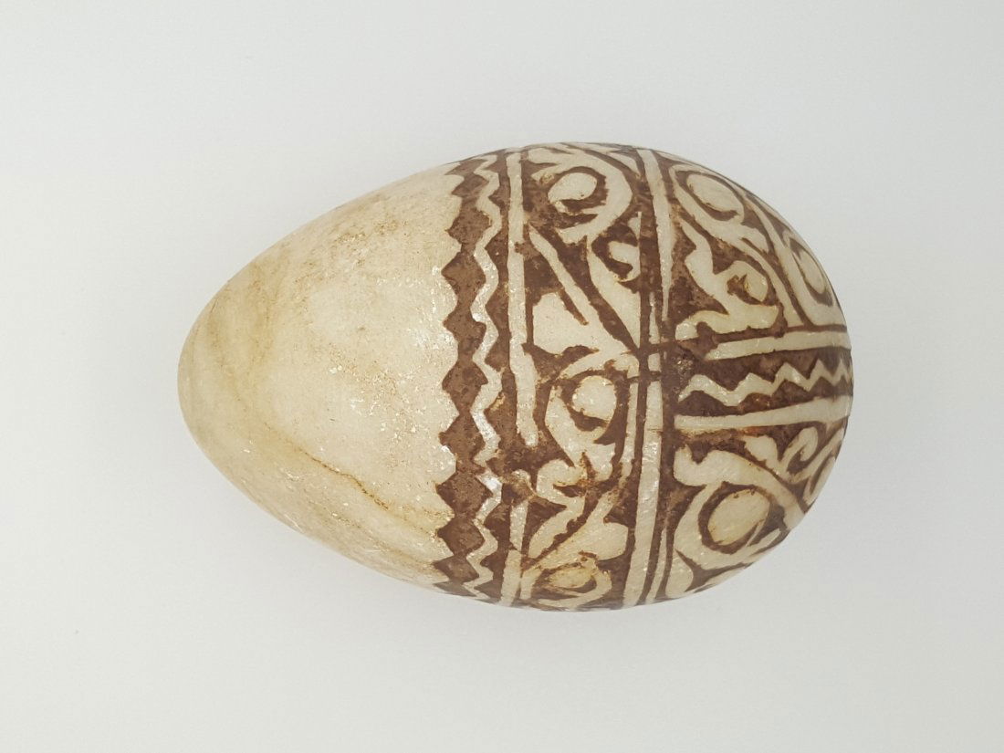 Ancient Middle Eastern solid stone egg carving (1 of 6)