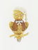A vintage 18k gold and diamond night owl brooch with